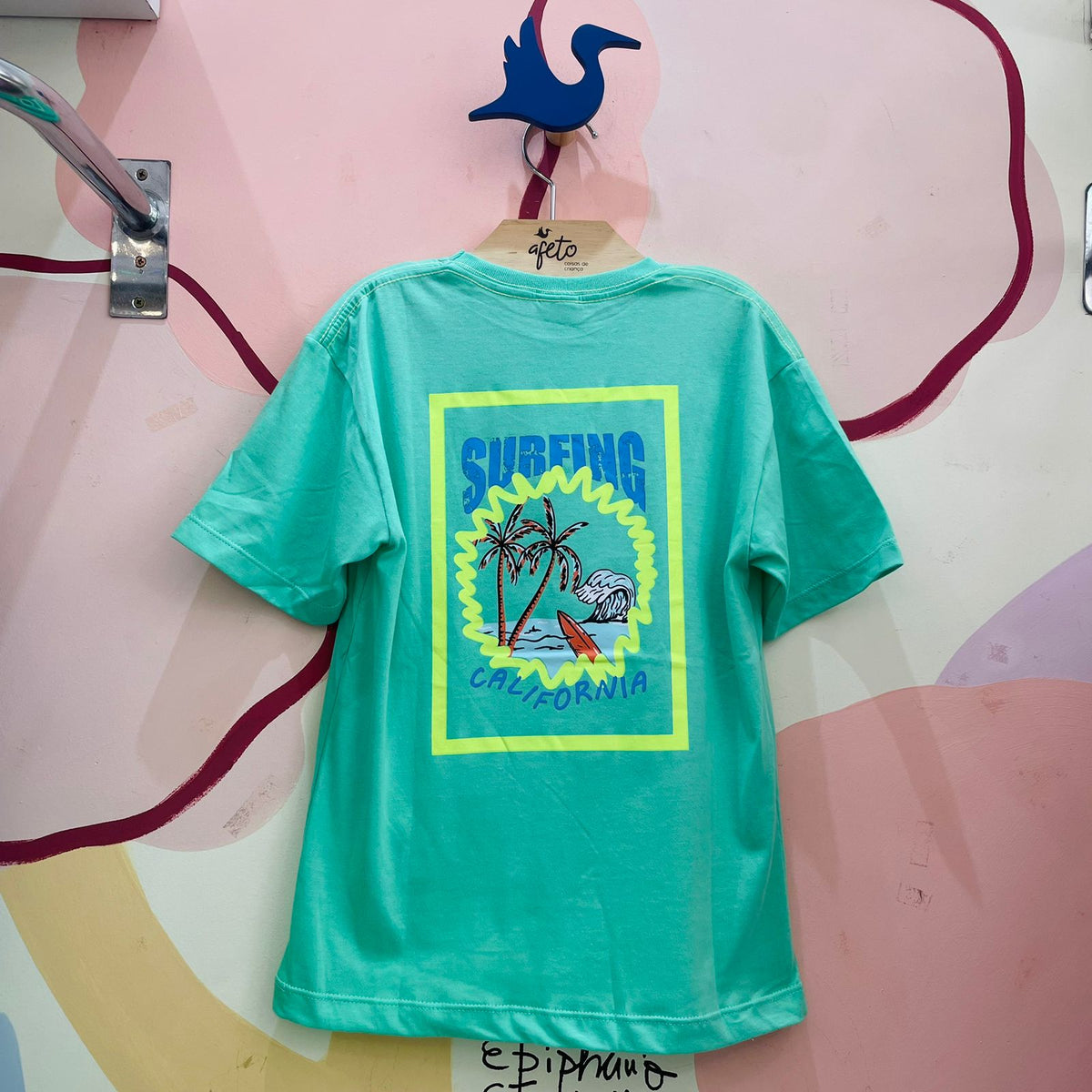 Camiseta manga curta Hrradinhos menino Surfing verde
