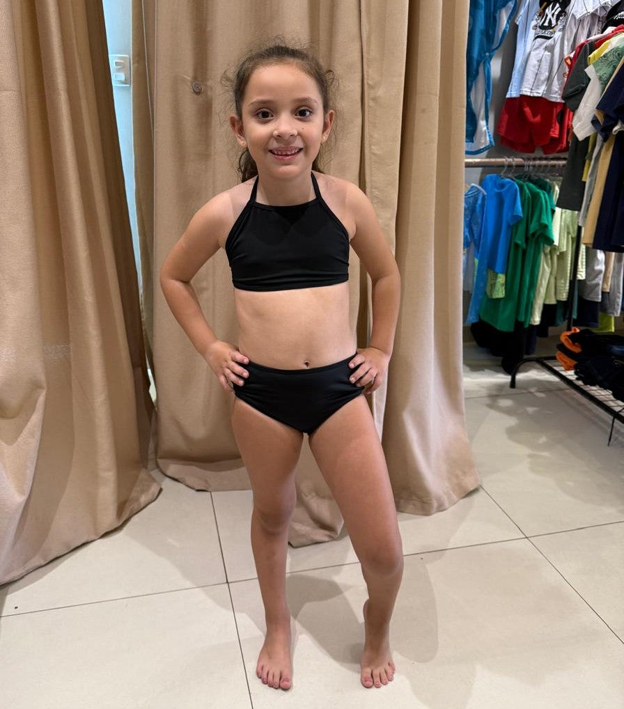 Biquini Marujos & Sereias Menina Liso Preto