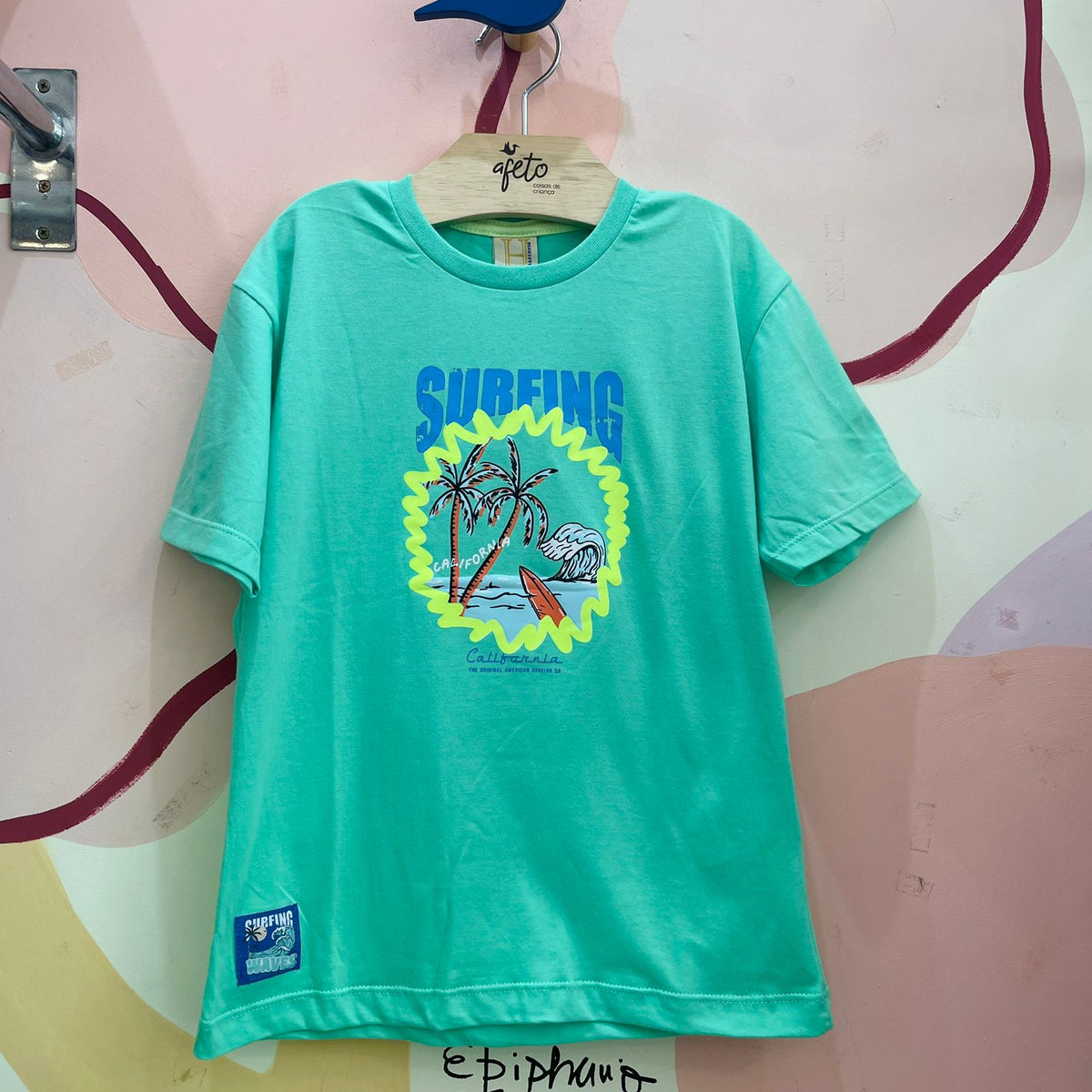 Camiseta manga curta Hrradinhos menino Surfing verde