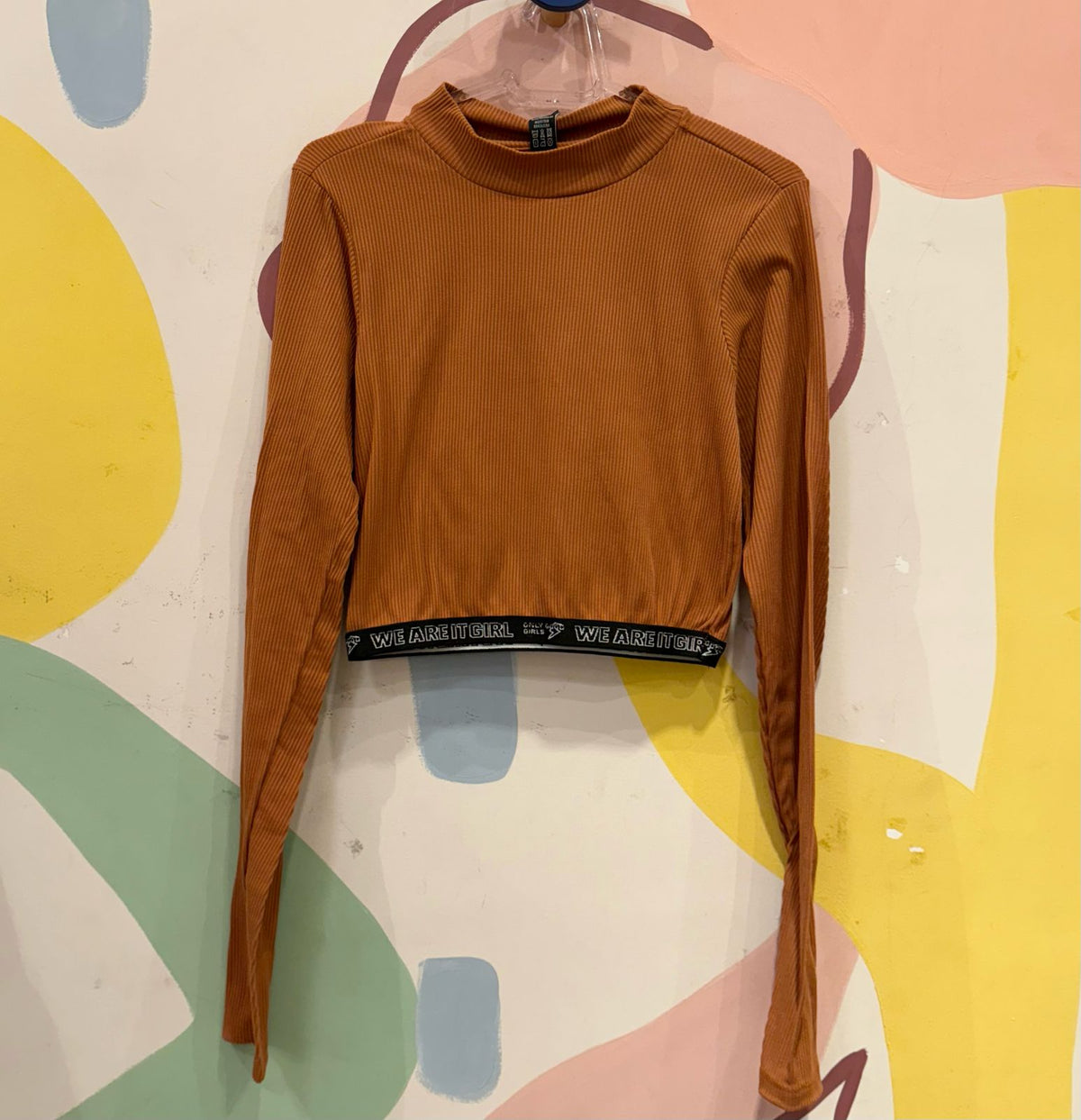 Blusa Manga Longa menina canelada marrom