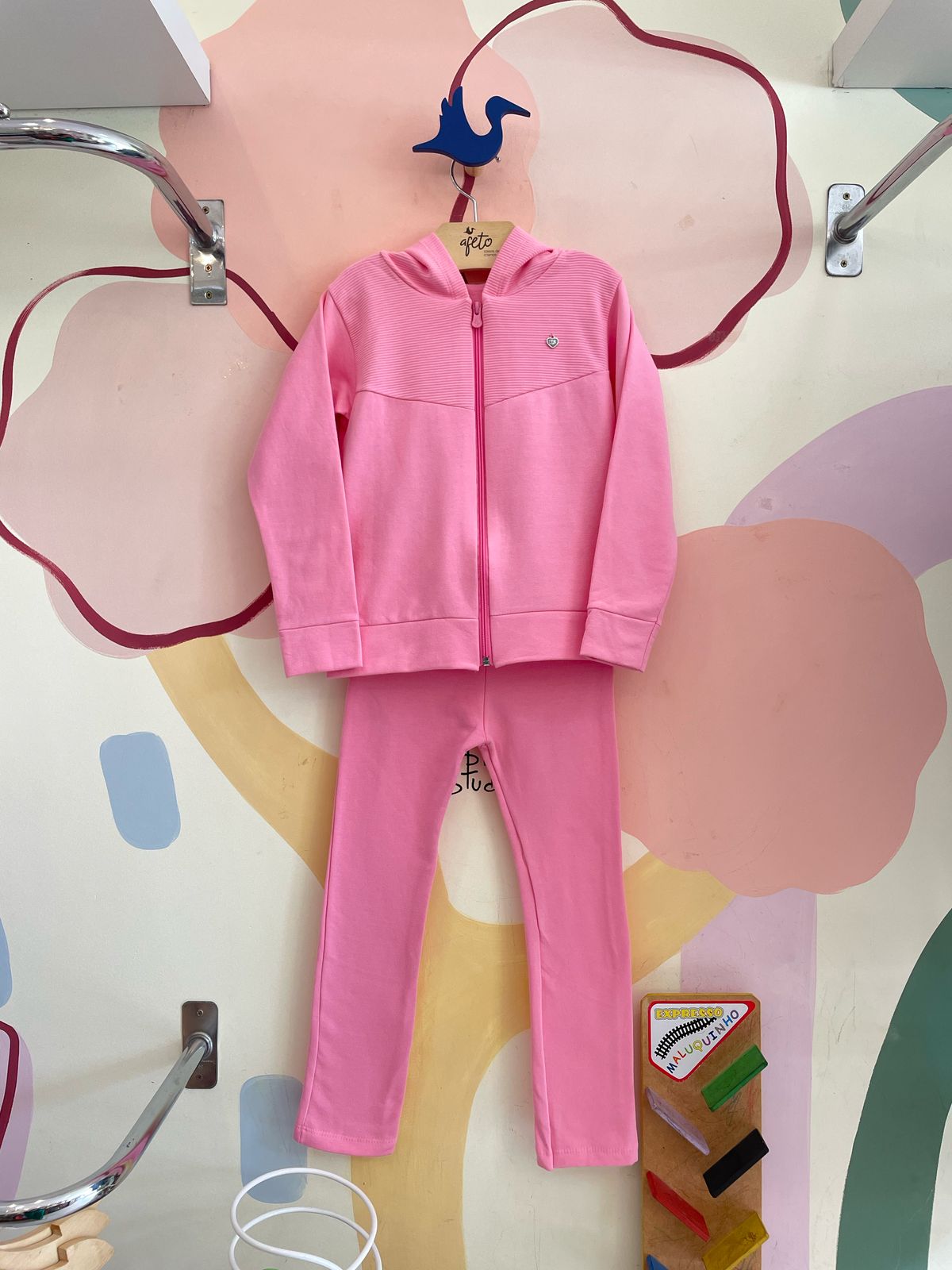 Conjunto Jaqueta E Calça menina Gorgurao Com Touca Leggin