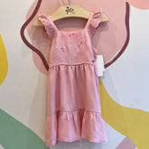 Vestido Regata Kaiani Infantil Fem Bordado Joaninha Flores