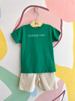 Conjunto Manga Curta Bermuda Tiny Joy Infantil menino Summer Time