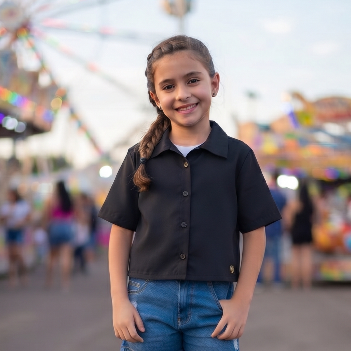 Camisa Jaslyn Infantil Menina Cropped Lisa