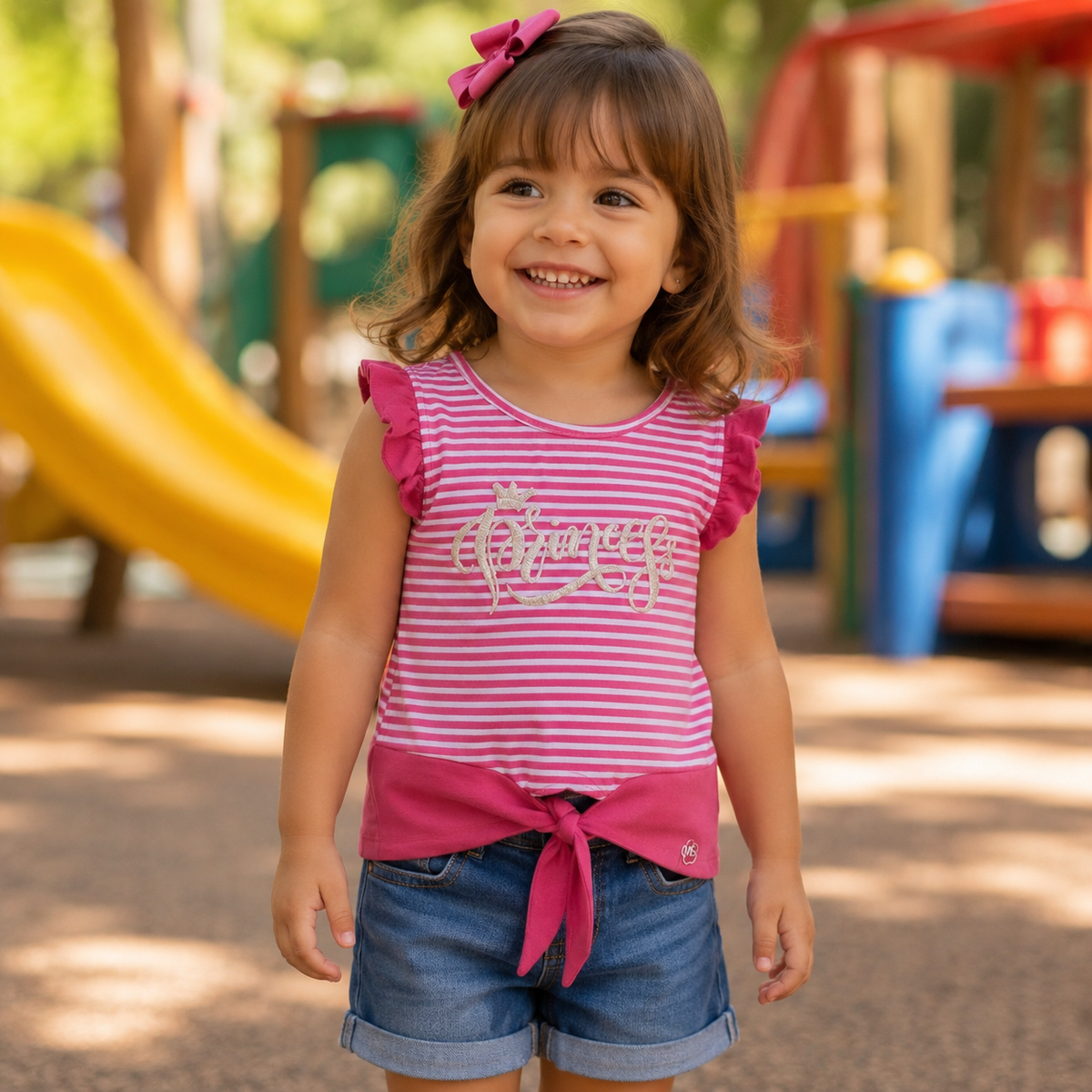 Blusa Manga Curta menina Princess Listras