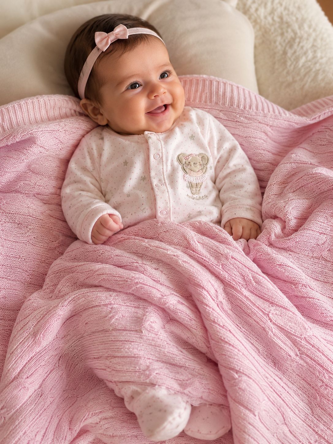 Manta Mini & Co Tricot Rosa