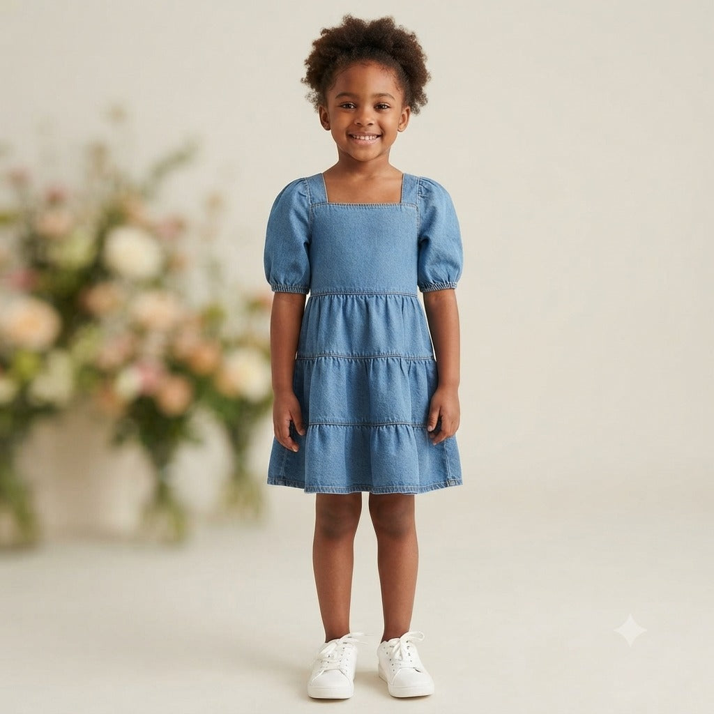 Vestido Infantil Menina Manga Curta 3 Marias Jeans