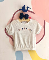 Blusa Manga Curta Kiki Xodo Menina Mesclada Flores