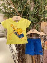 Conjunto Manga Curta Bermuda Infantil menino Girafa Leao