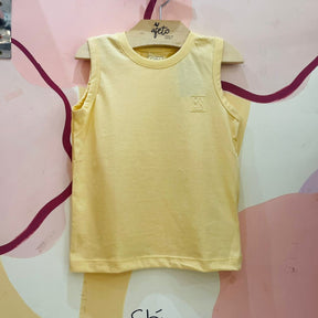 Camiseta Regata Onda Kids menino Liso Amarelo