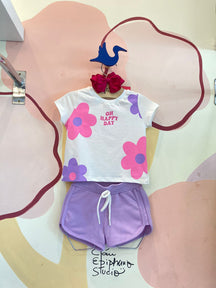 Conjunto Manga Curta Shorts Charpey Infantil menina