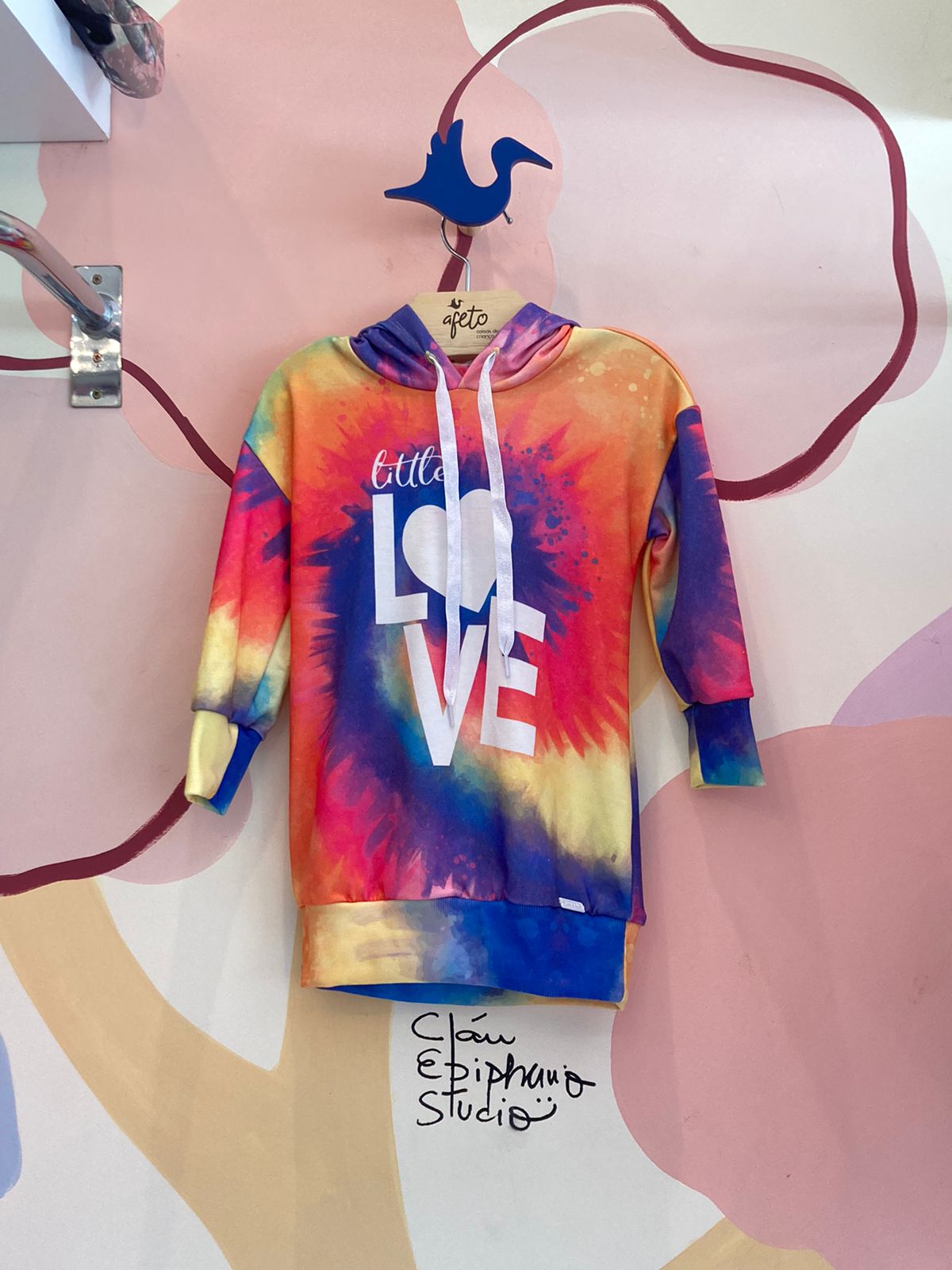 Vestido manga longa menina Mylu Tie Dye Love