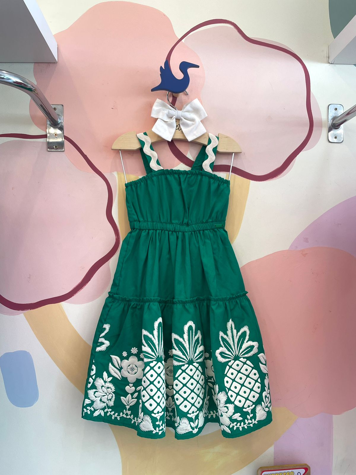 Vestido regata menina Momi 3 Marias Abacaxi Verde