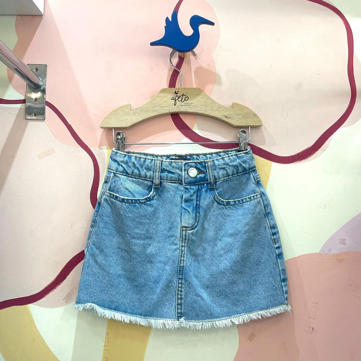 Saia menina Jeans Claro Vallen