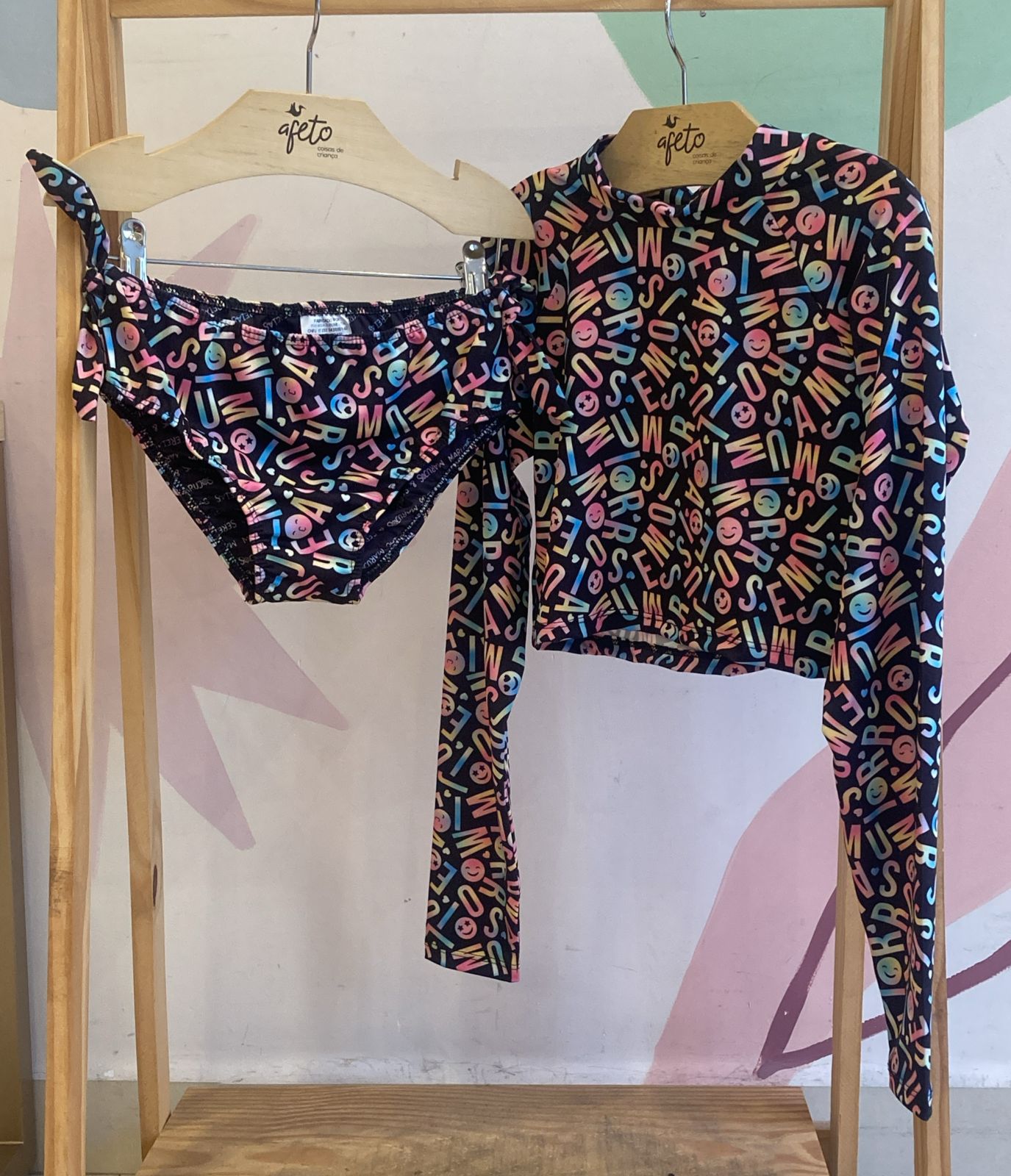 Biquini manga longa Marujos & Sereias Menina Lettering Smile