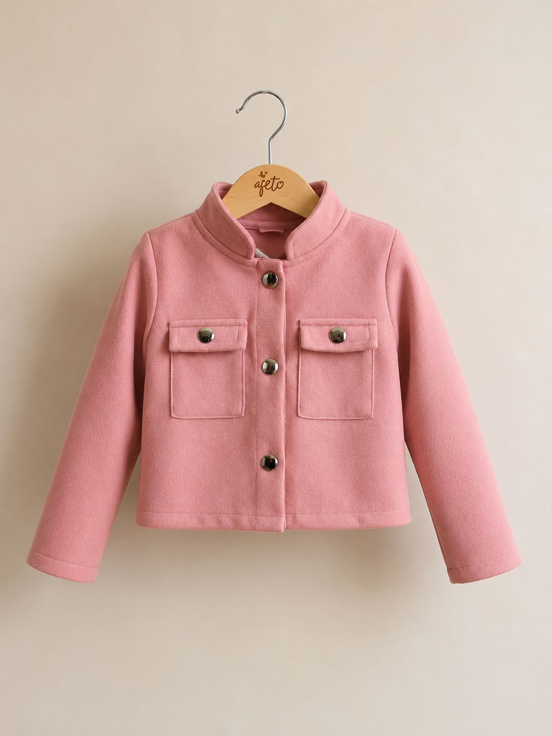 Casaco Feminino Infantil Lã Batida Menina Rose
