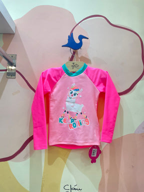 Blusa Praia menina Puket Lhama Manga Longa