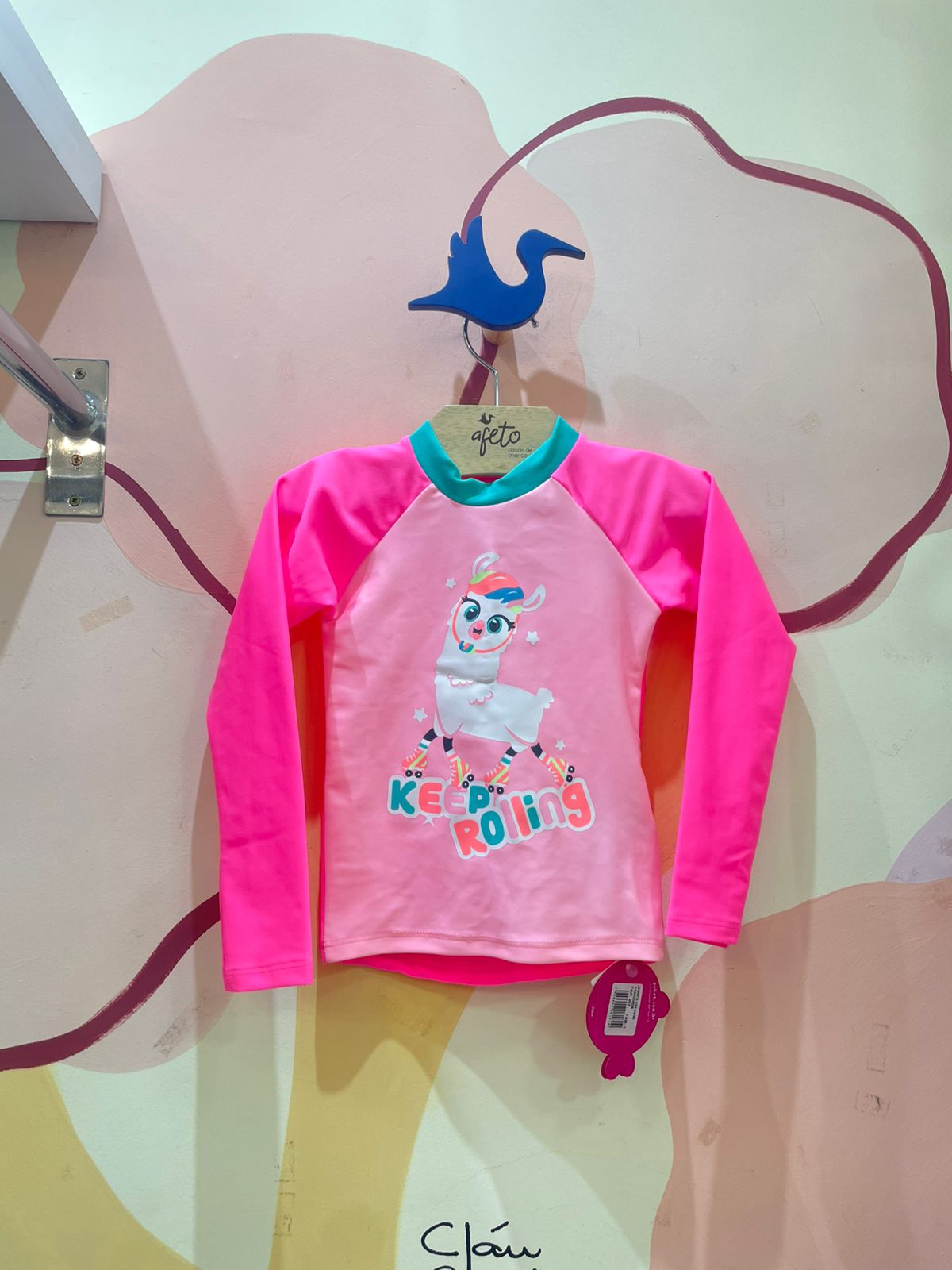 Blusa Praia menina Puket Lhama Manga Longa