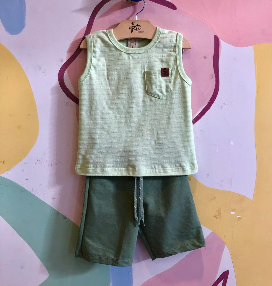 Conjunto Regata Bermuda menino Bolsinho