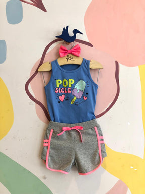 Conjunto Regata Shorts Hrradinhos Menina Picole