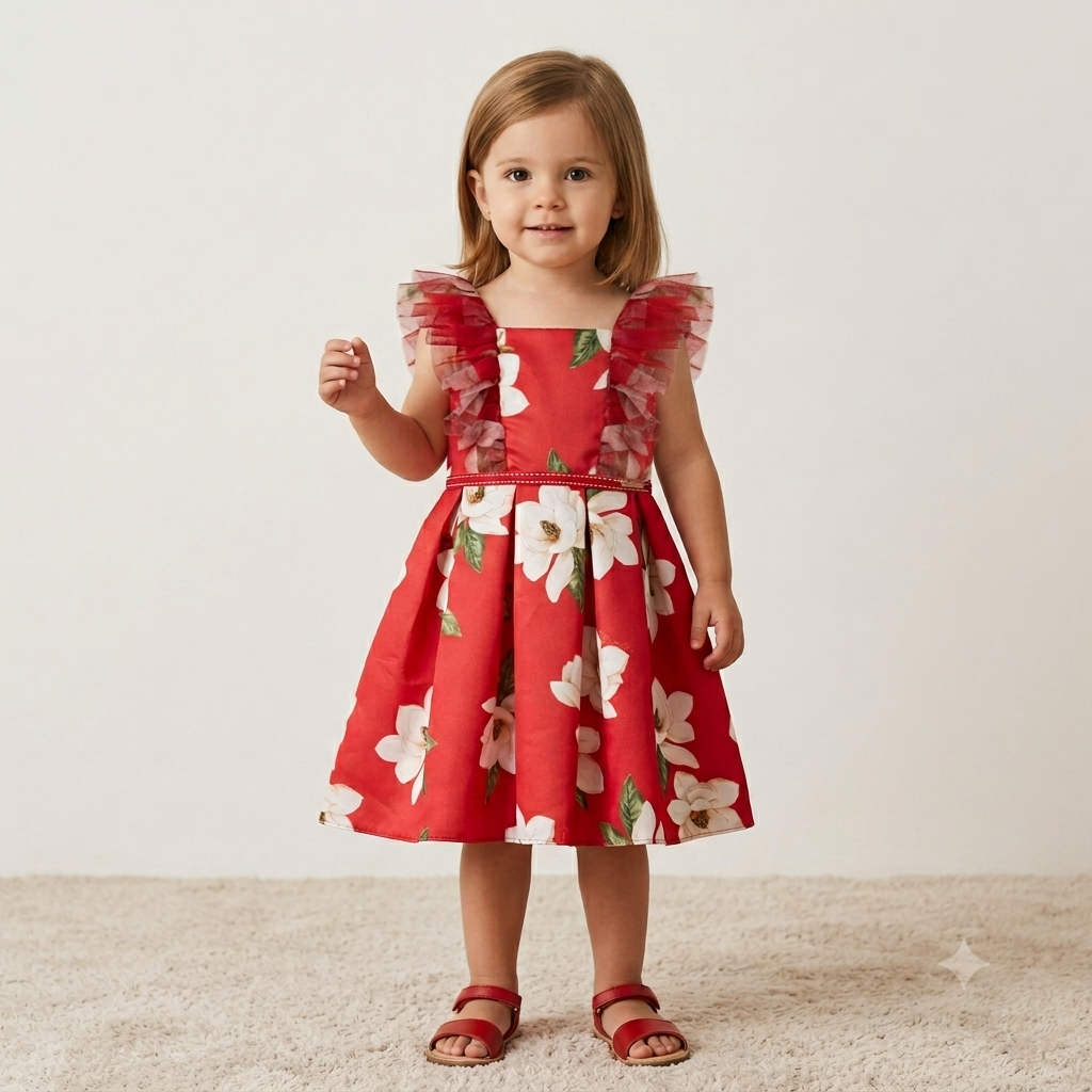 Vestido Regata Bambolina Infantil menina Festa Floral