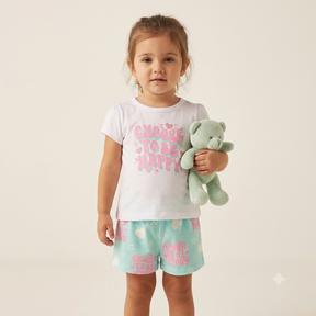 Pijama manga curta Shorts menina Choose To Be Happy