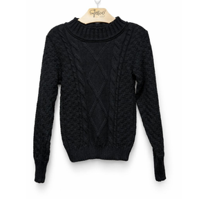 Blusa Sueter Inverno Tricot Infantil Preto