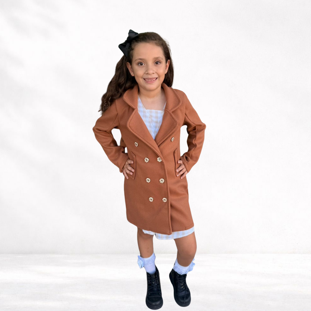 Casaco Sobretudo Feminino Lã Batida Infantil Menina Caramelo