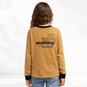Blusa Manga Longa Infantil Menina You Can Algodão Caramelo