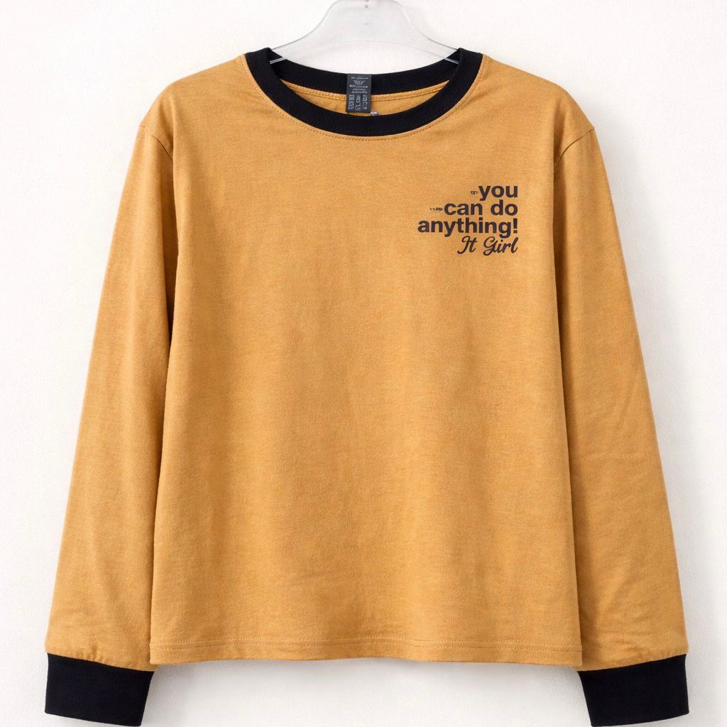 Blusa Manga Longa Infantil Menina You Can Algodão Caramelo