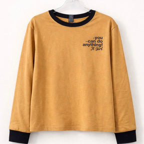 Blusa Manga Longa Infantil Menina You Can Algodão Caramelo