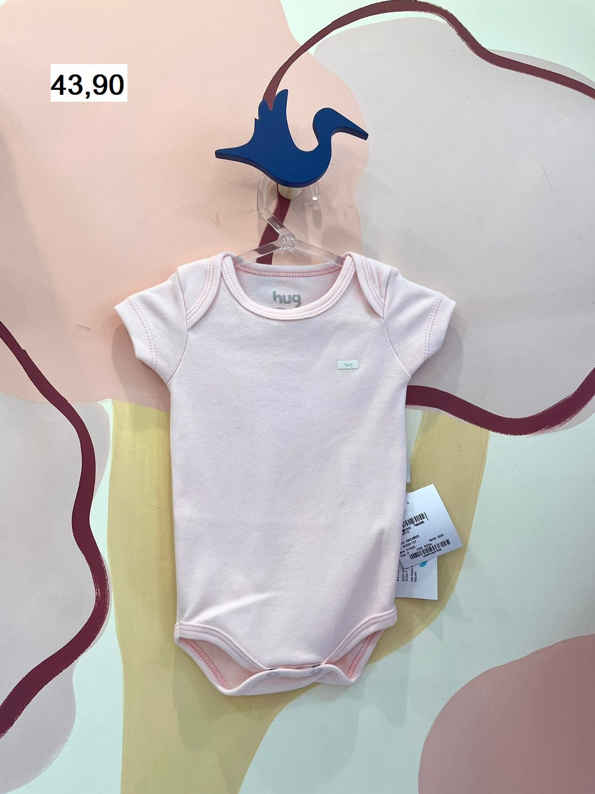 Body Manga Curta Hug Infantil Bebe Menina Suedine Liso