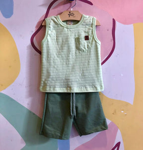 Conjunto Regata Bermuda menino Bolsinho