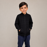 Jaqueta Tricot Infantil Menino Inverno Com Bolso Preto Lorenzo