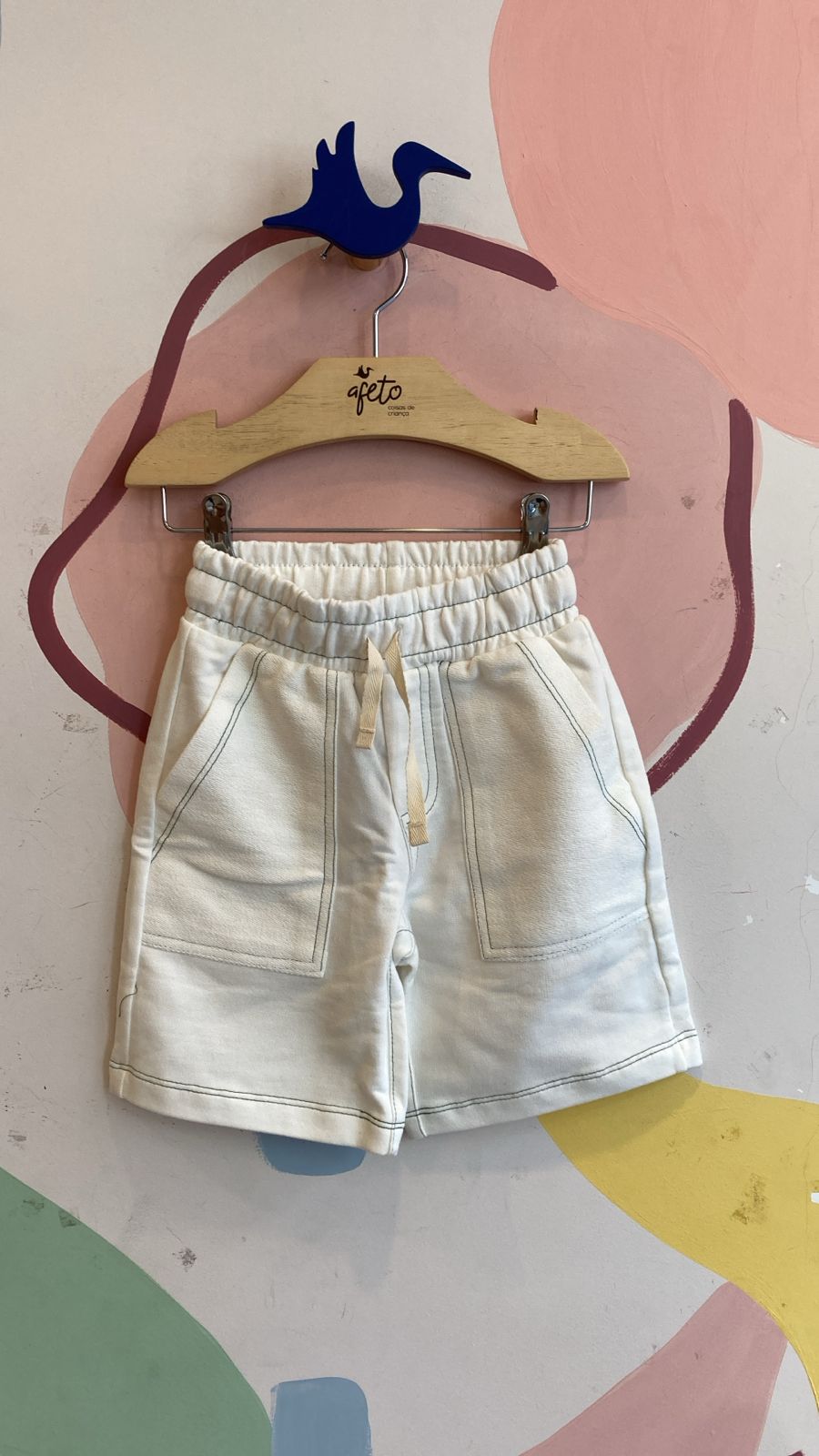 Bermuda menino Oliver Moletinho Branco Verde