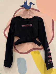 Blusa Manga Longa menina Determined  It Girl