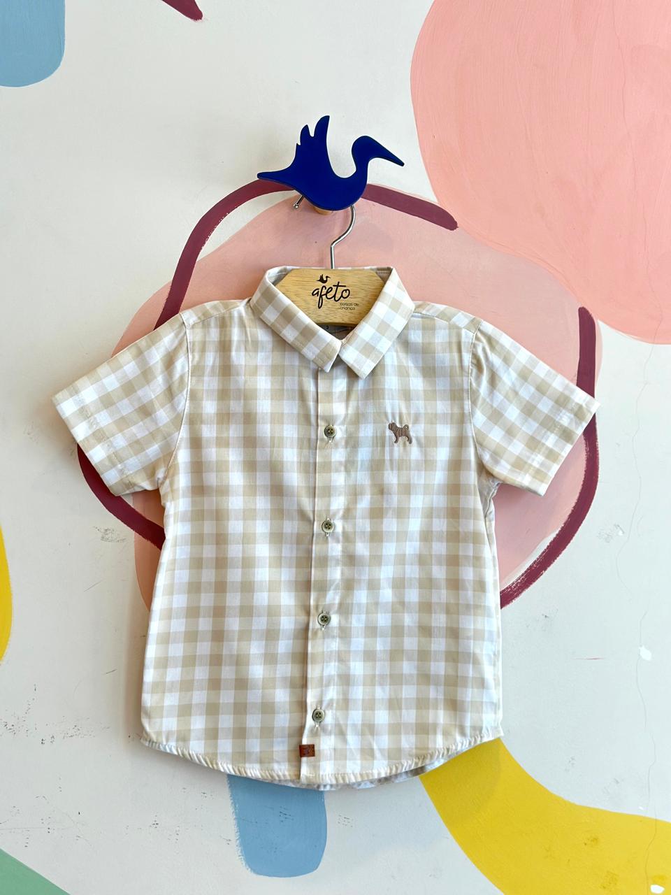 Camisa Manga Curta Charpey Menino Tricoline Xadrez