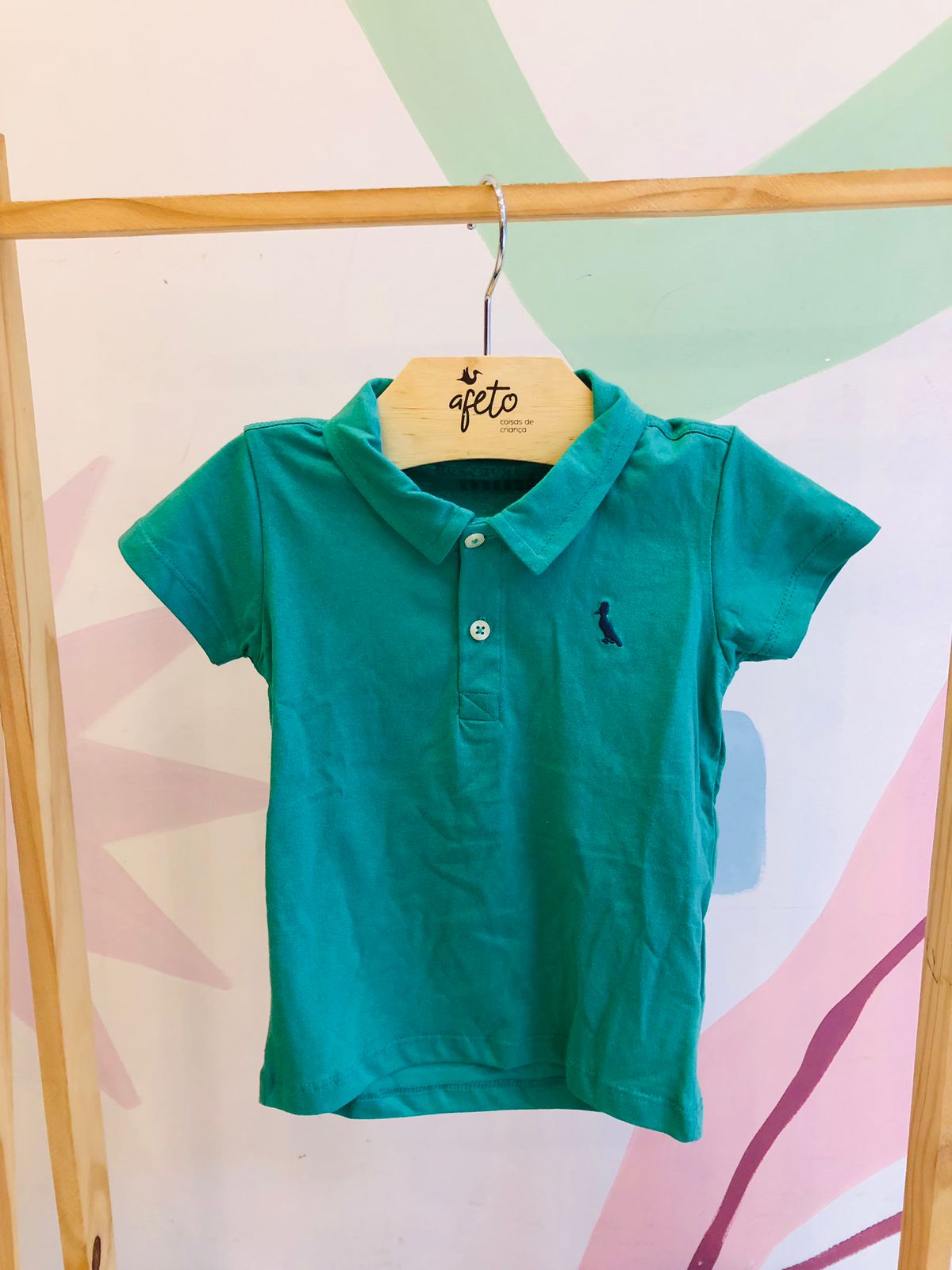 Camiseta Manga Curta menino Polo Lisa Bandeira