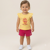Conjunto Manga Curta Shorts Kaiani Infantil menina My Cake