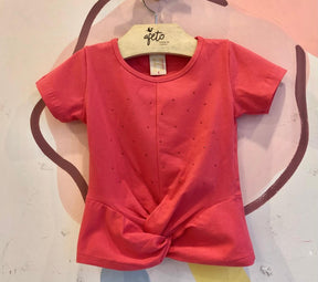 Blusa Manga Curta menina Strass Nozinho