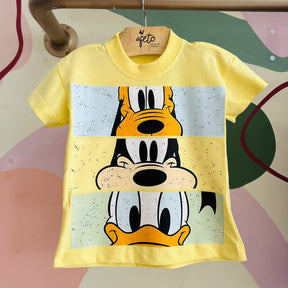 Camiseta Infantil Menino Manga Curta Amarela Pateta Pato Donald