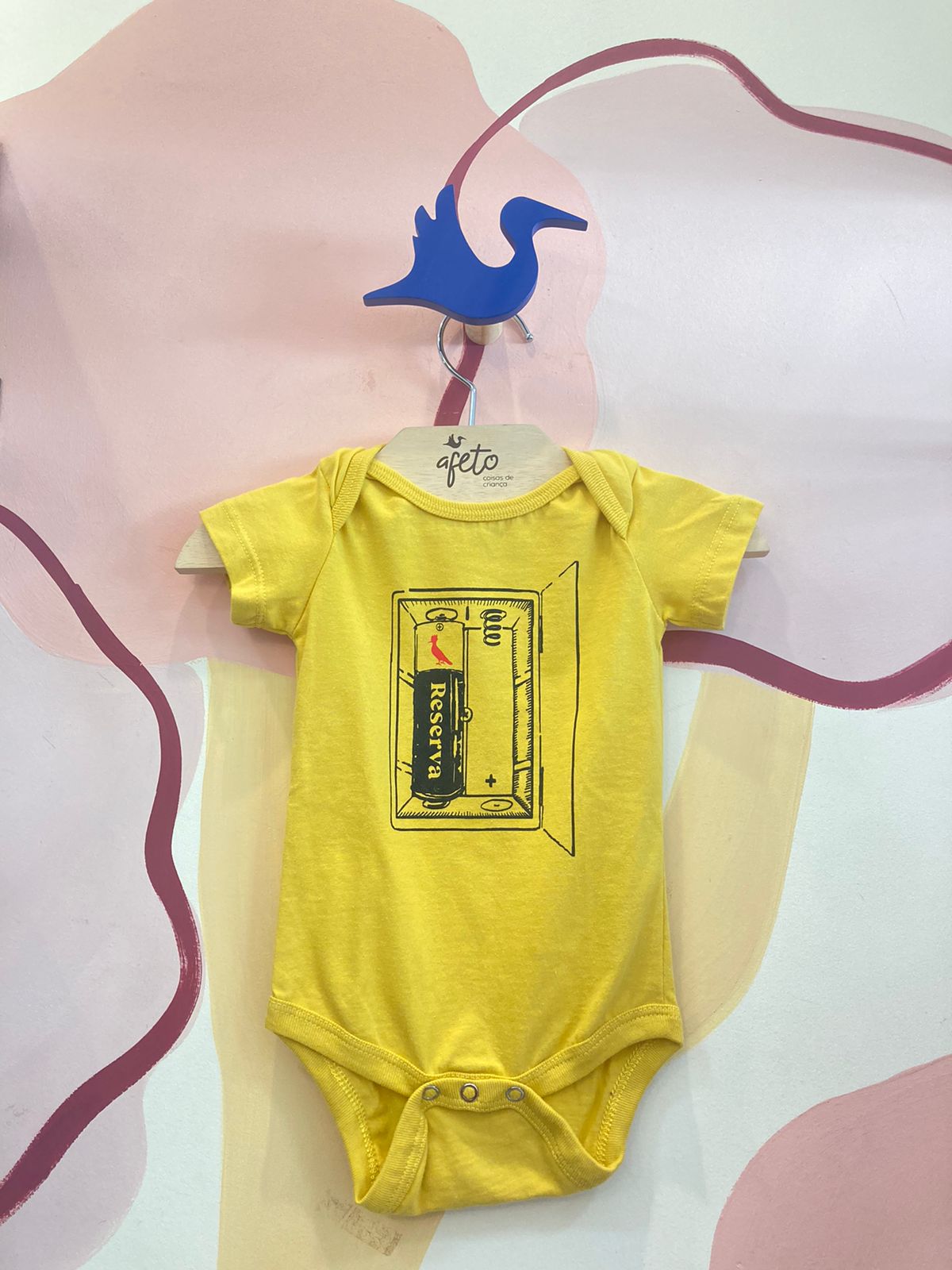 Body manga curta menino Reserva Bateria