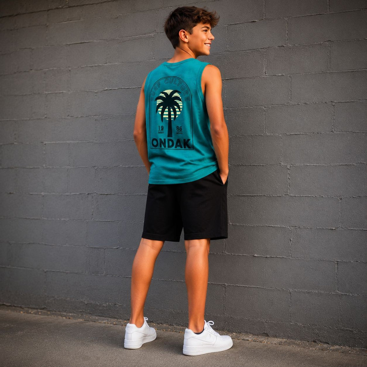 Camiseta Regata Onda Kids menino Surf Culture verde