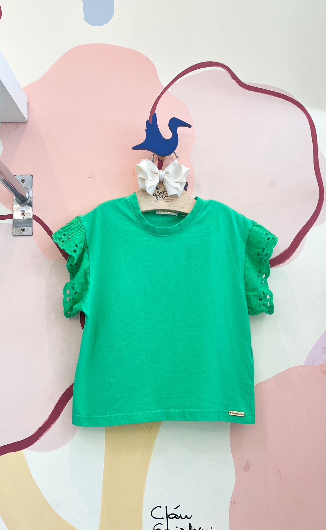 Blusa manga curta menina manga Lasie Verde
