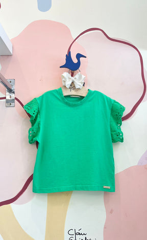 Blusa manga curta menina manga Lasie Verde