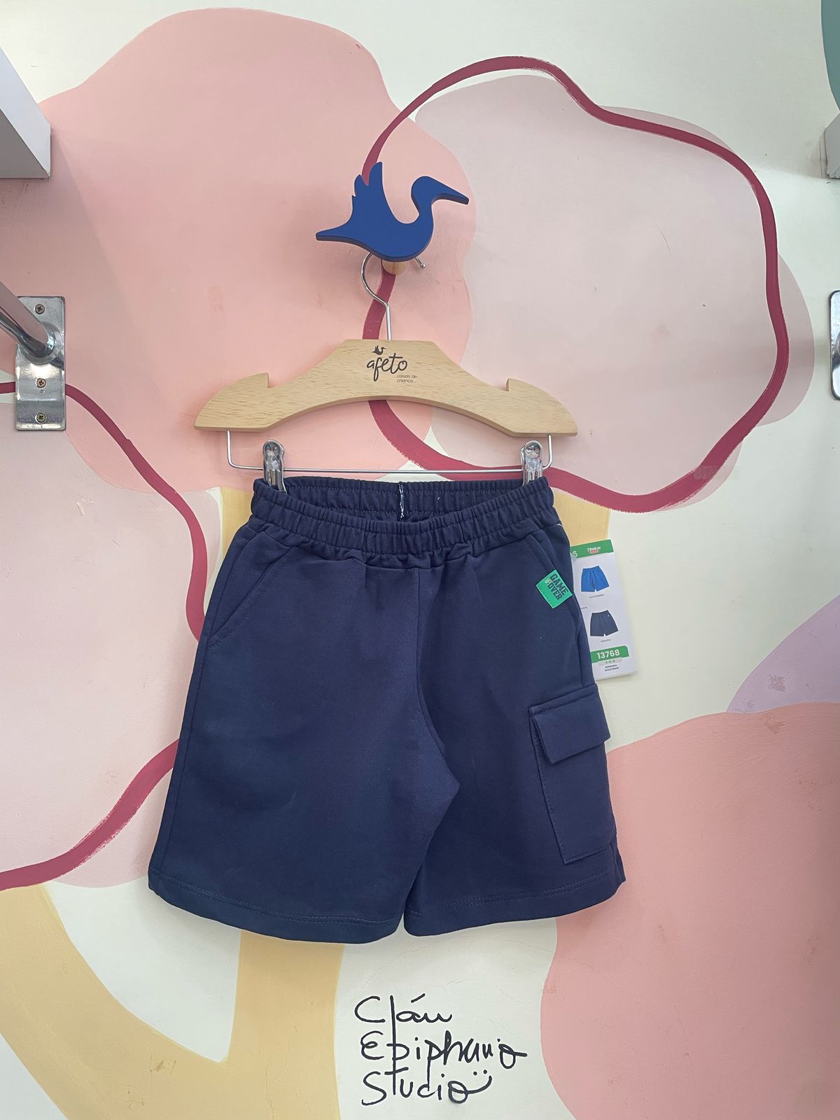 Bermuda menino moletinho Bolso marinho