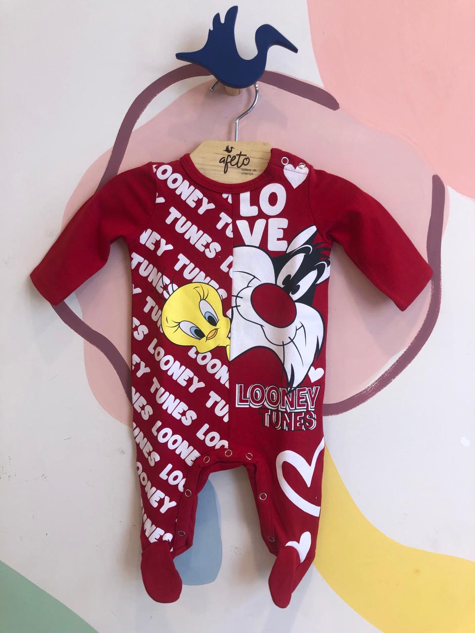 Macacao Manga Longa Momi Menina Infantil Looney Tunes