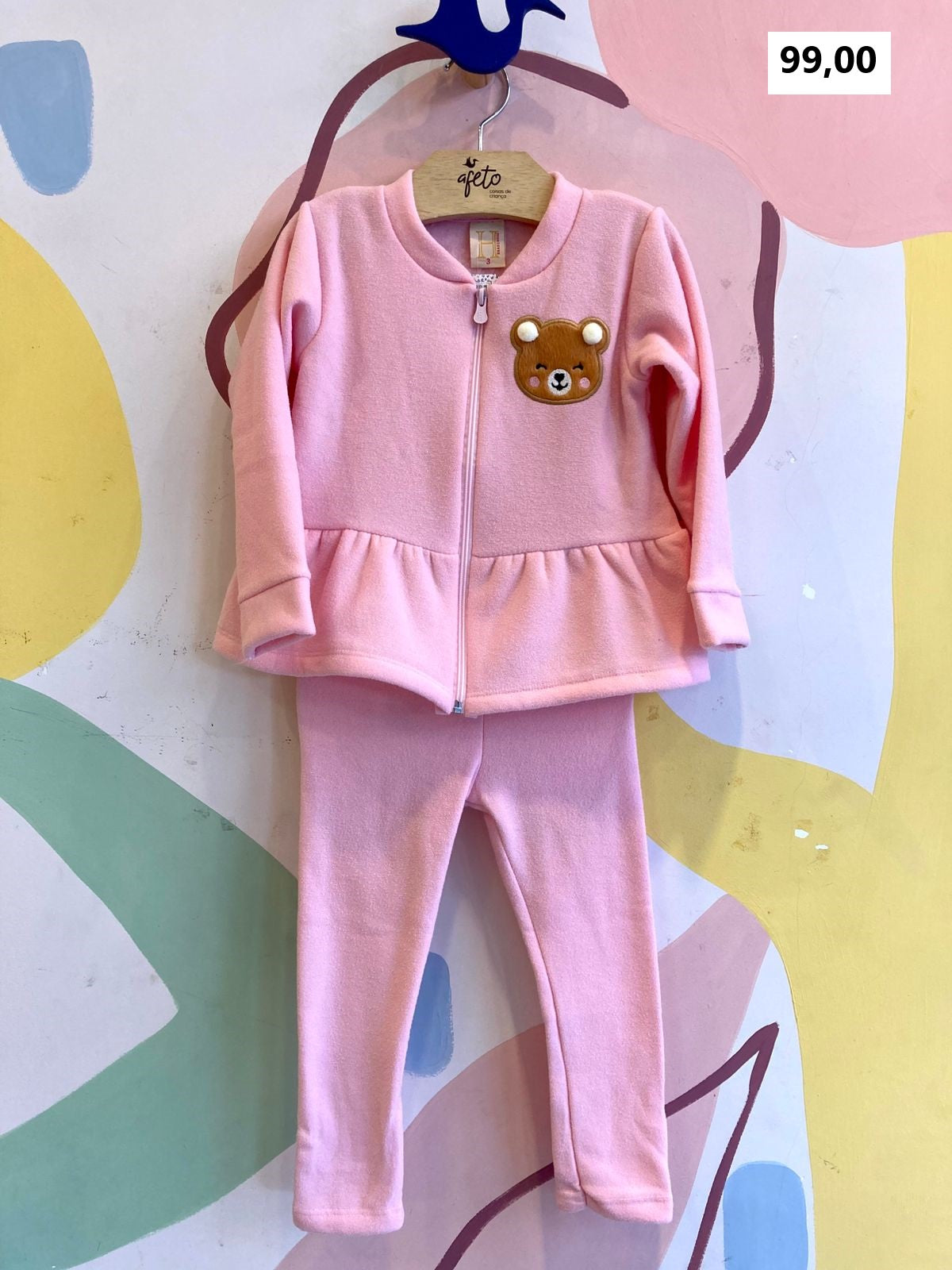 Conjunto Jaqueta E Calça menina Ursinha Pompom