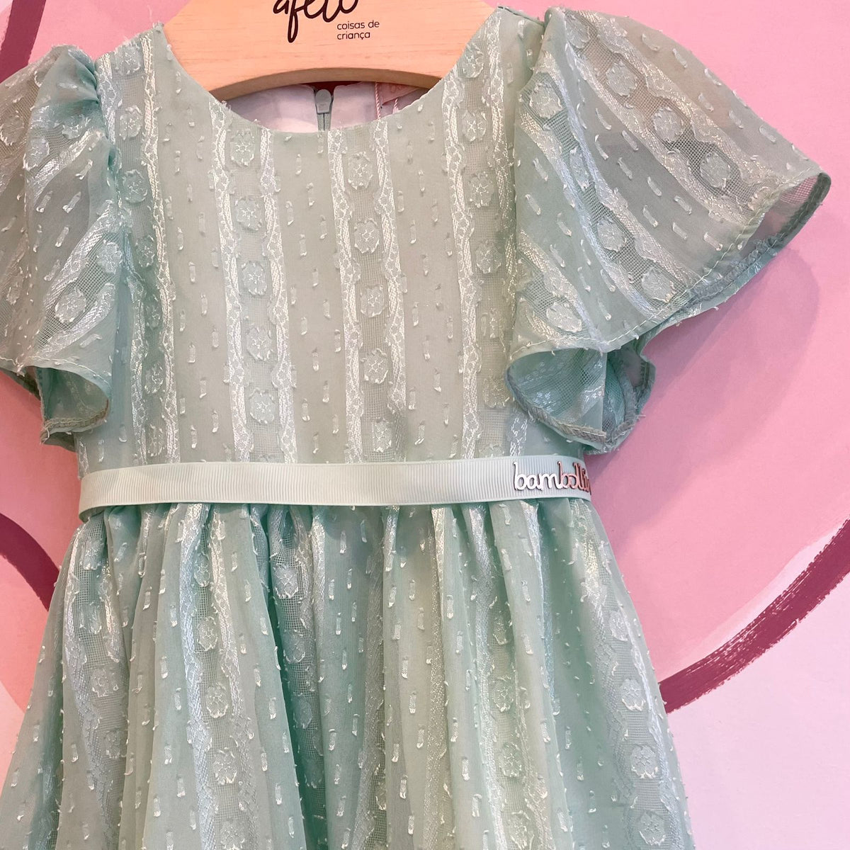 Vestido Manga Curta Bambolina Infantil Fem Festa Chiffon Arabe