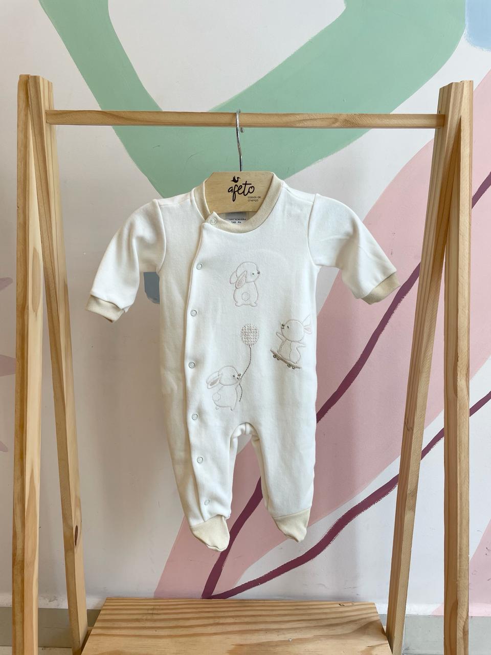 Macacao Manga Longa Baby Fashion Infantil Unissex Coelhinhos